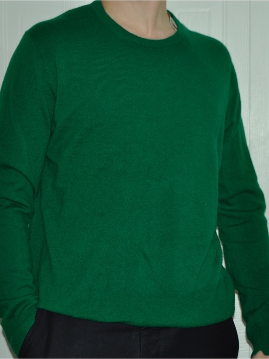 Other - Men's 100% Cashmere Classic Crewneck Sweater in Emerald Green